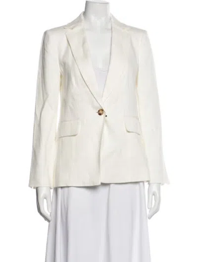Pre-owned Frame Linen Striped Blazer W/ Tags In Neutrals