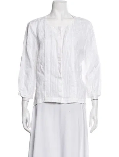 Pre-owned Frame Linen Striped Blouse In Neutrals