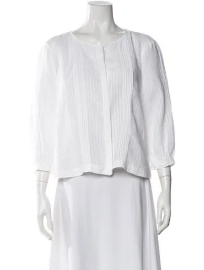 Pre-owned Frame Linen Striped Blouse In White