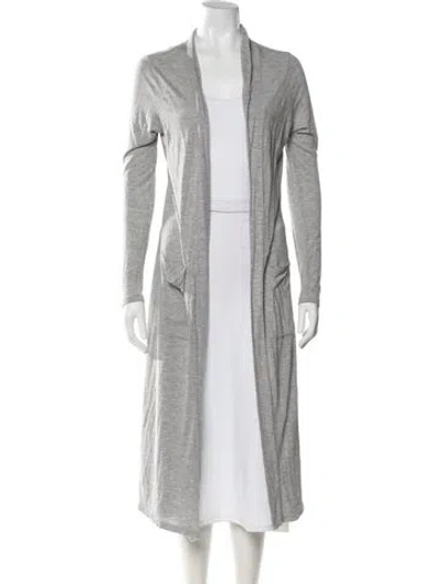 Pre-owned Frame Linen Striped Evening Jacket In Gray