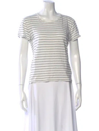 Pre-owned Frame Linen Striped Sweater In Blue