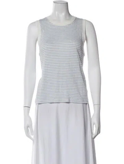 Pre-owned Frame Linen Striped Sweater In White