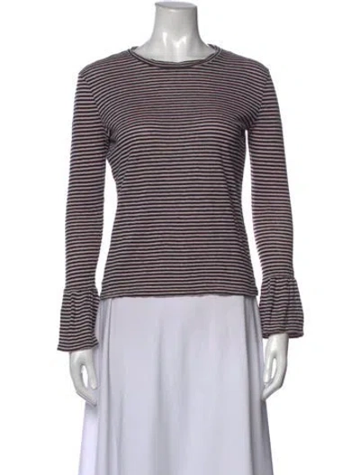 Pre-owned Frame Linen Striped Sweatshirt In Black