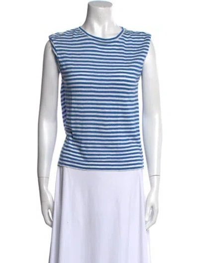 Pre-owned Frame Linen Striped Top In Multi