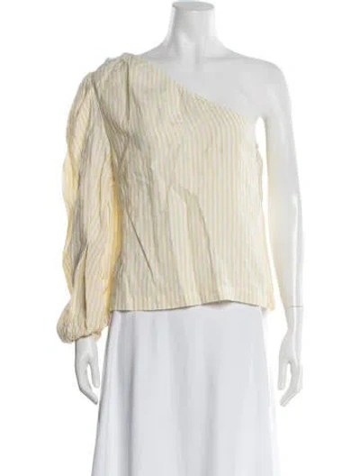 Pre-owned Frame Linen Striped Top In Neutral