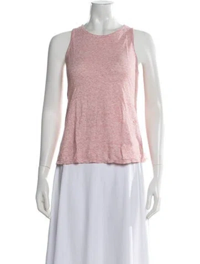 Pre-owned Frame Linen Striped Top In Red