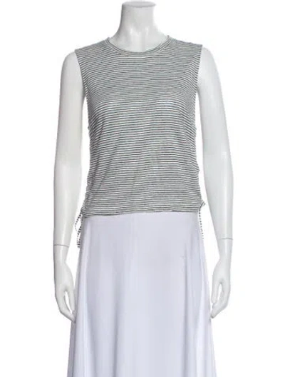 Pre-owned Frame Linen Striped Top In White