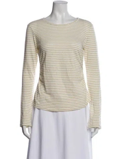 Pre-owned Frame Linen Striped Top In Yellow