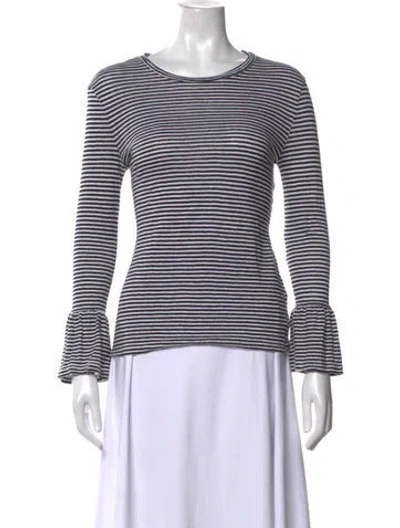 Pre-owned Frame Linen Striped T-shirt In Black