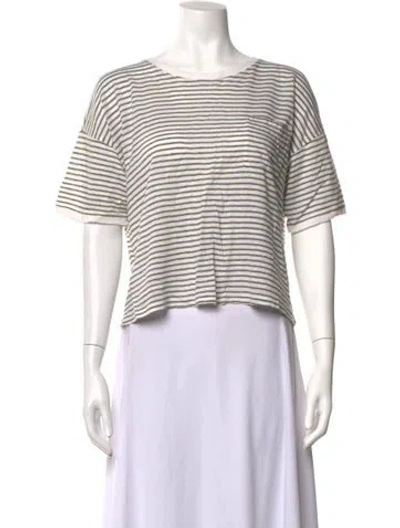 Pre-owned Frame Linen Striped T-shirt In Black