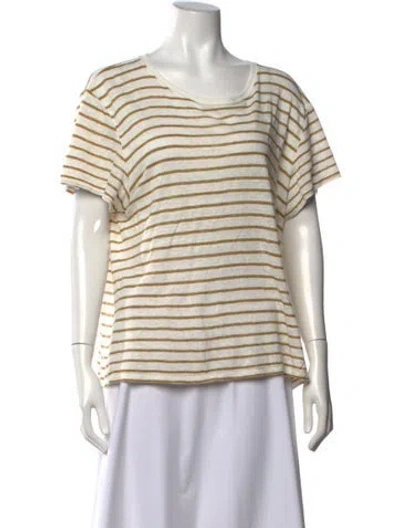 Pre-owned Frame Linen Striped T-shirt In Black/white