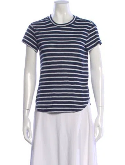 Pre-owned Frame Linen Striped T-shirt In Blue