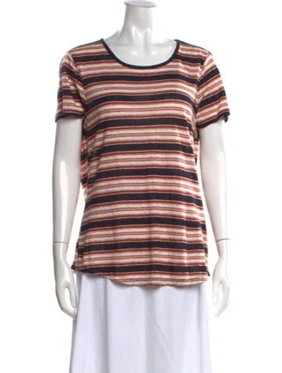 Pre-owned Frame Linen Striped T-shirt In Blue