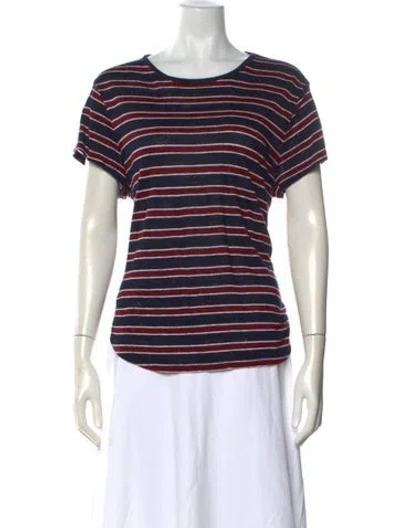 Pre-owned Frame Linen Striped T-shirt In Blue