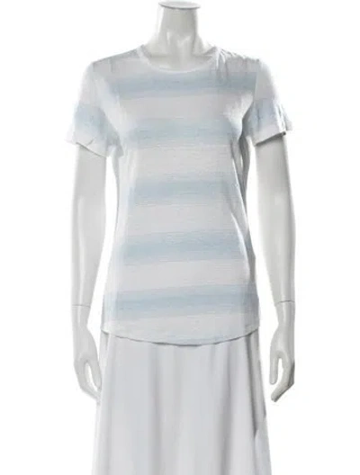 Pre-owned Frame Linen Striped T-shirt In Blue