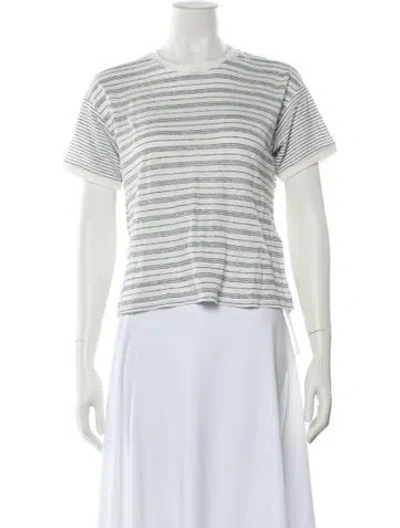 Pre-owned Frame Linen Striped T-shirt In Neutral
