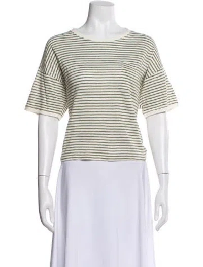 Pre-owned Frame Linen Striped T-shirt In Neutral