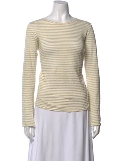 Pre-owned Frame Linen Striped T-shirt In Neutrals