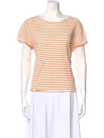Pre-owned Frame Linen Striped T-shirt In Orange