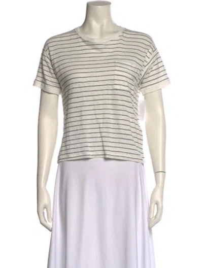Pre-owned Frame Linen Striped T-shirt W/ Tags In Neutral