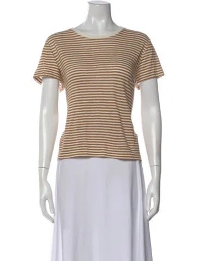 Pre-owned Frame Linen Striped T-shirt W/ Tags In Neutral