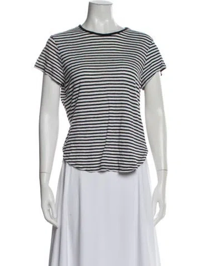 Pre-owned Frame Linen Striped T-shirt In White