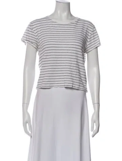 Pre-owned Frame Linen Striped T-shirt In White