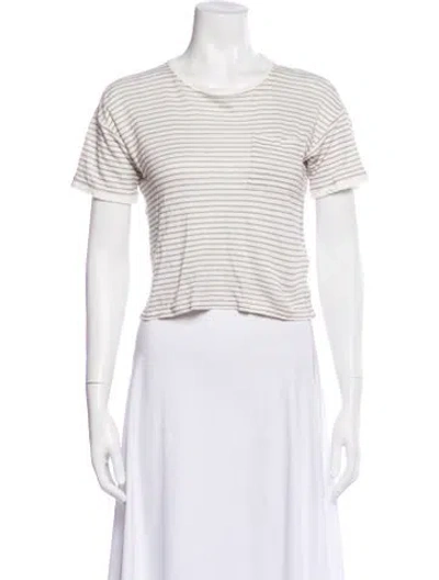 Pre-owned Frame Linen Striped T-shirt In White