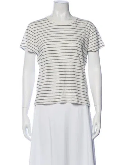 Pre-owned Frame Linen Striped T-shirt In White