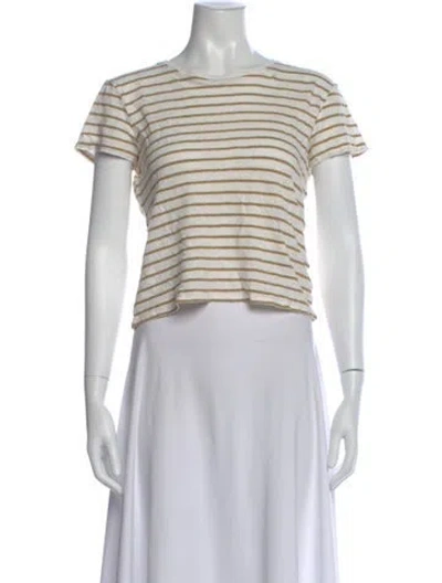 Pre-owned Frame Linen Striped T-shirt In White