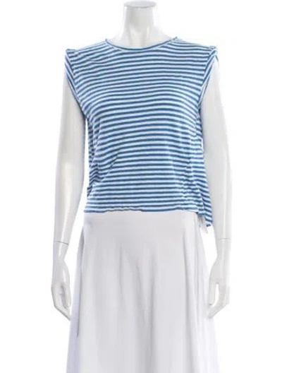 Pre-owned Frame Linen Striped T-shirt In White