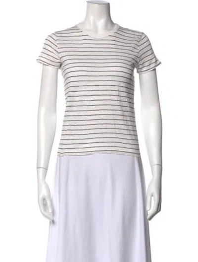 Pre-owned Frame Linen Striped T-shirt In White