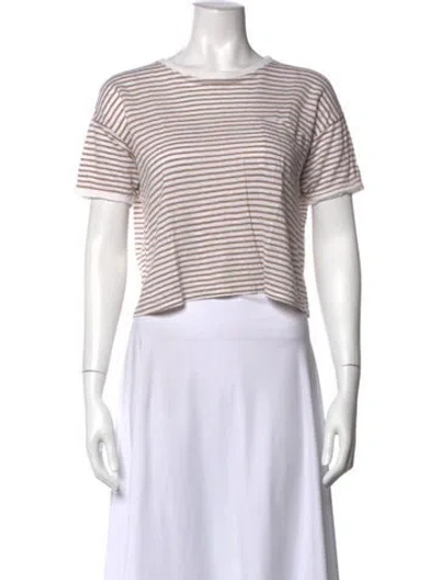 Pre-owned Frame Linen Striped T-shirt In White