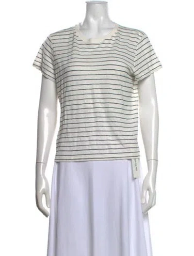 Pre-owned Frame Linen Striped T-shirt In White