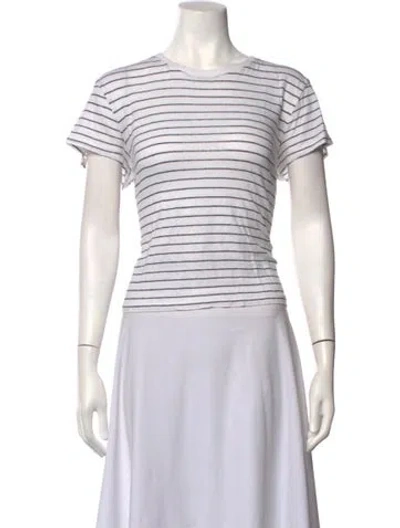 Pre-owned Frame Linen Striped T-shirt In White