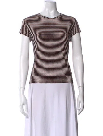 Pre-owned Frame Linen Striped T-shirt In White