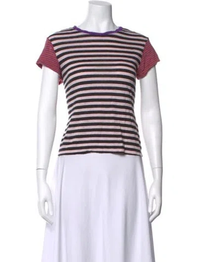 Pre-owned Frame Linen Striped T-shirt In White