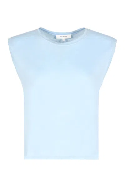 Frame Linen T-shirt In Blue