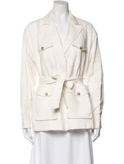 Pre-owned Frame Linen Utility Jacket In Neutral