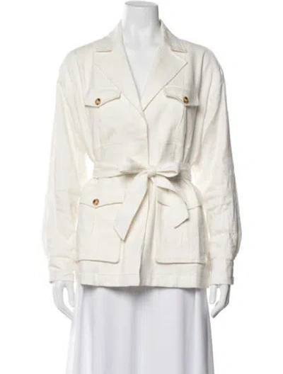 Pre-owned Frame Linen Utility Jacket In Neutrals