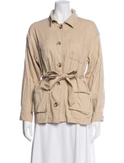 Pre-owned Frame Linen Utility Jacket In Neutrals
