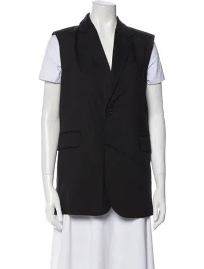 Pre-owned Frame Linen Vest In Black