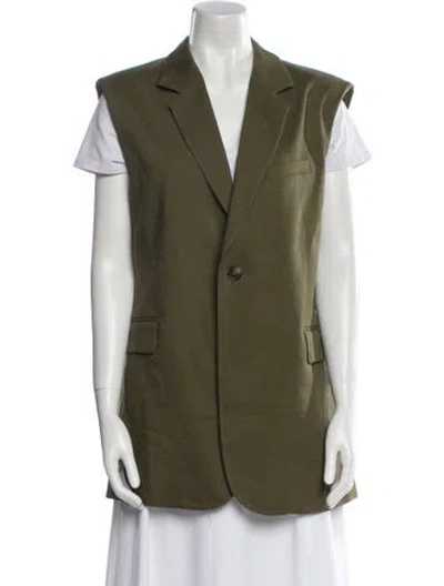 Pre-owned Frame Linen Vest In Green