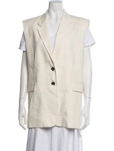 Pre-owned Frame Linen Vest In Neutrals