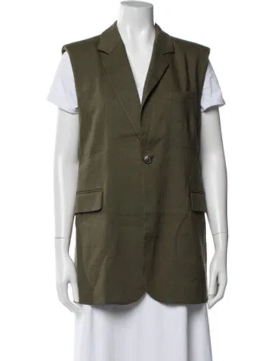 Pre-owned Frame Linen Vest W/ Tags In Green