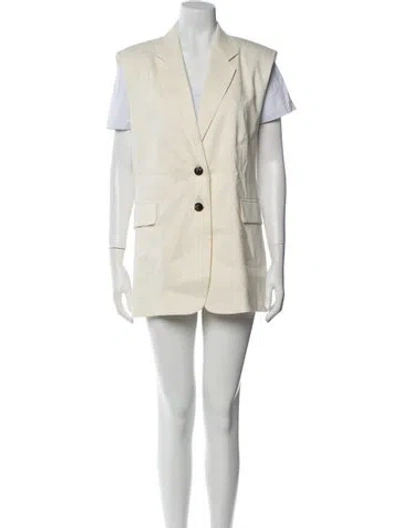 Pre-owned Frame Linen Vest In White