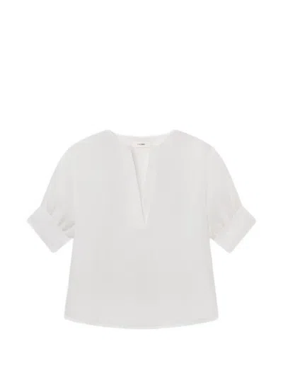 Frame The Linen V-neck Top In White