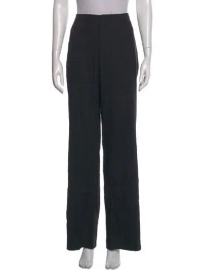 Pre-owned Frame Linen Wide Leg Pants In Black