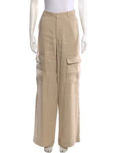 Pre-owned Frame Linen Wide Leg Pants In Neutral