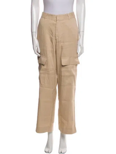 Pre-owned Frame Linen Wide Leg Pants In Neutral